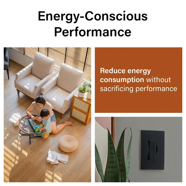 Alt view image 5 of 7 - Radiant 150W LED Dimmer Light Switch 3-Way Rocker Black 1 Pack Pass & Seymour LED Optimized, Decorator Rocker Dimmer Switch, for Dimmable LED Bulbs, Flicker-Free