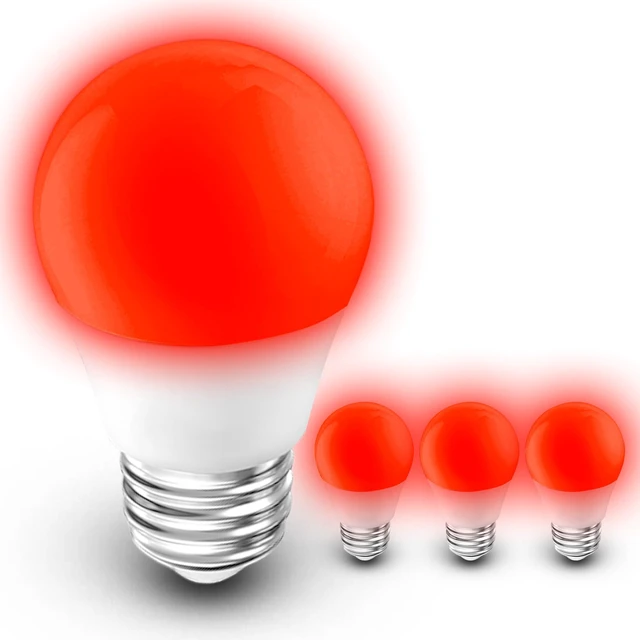 Main image of Red Light Bulbs for Sleep, 100% Blue Light Blocking,A15 3W Red Night Light Red LED Bulbs 25w-40w Equivalent, E26 Base for Bedroom Sleep,Baby Nursery,Porch,Holiday Christmas Lighting,Non-Dimmable,4Pack