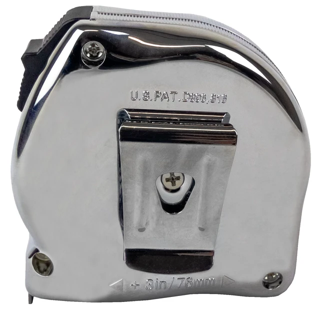 Alt view image 3 of 7 - 425IEHV High-Visibility Professional Tape Measure Bother Inch and Engineer Scale Printed 25-Feet by 1-Inch, Chrome