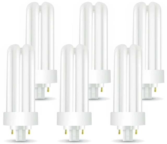 Main image of PLT-26W CFL Bulb 3000K Warm White, 4-Pin GX24q-3 (6-Pack) Triple-tube CFL, soft warm 3000K. GX24q-3 4-pin base, commercial/residential use