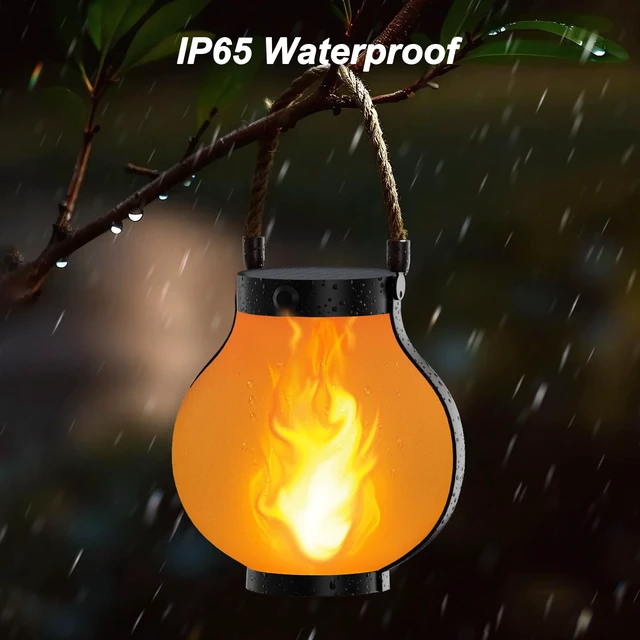 Alt view image 5 of 7 - Larger Gen2 Solar Lanterns Outdoor Waterproof with Ultra-Real Flame USB/Solar Charging & 2-Mode, Waterproof Decorative Hanging/Table Light for Pathway Garden Patio Yard Decor Gifts for Women, 2