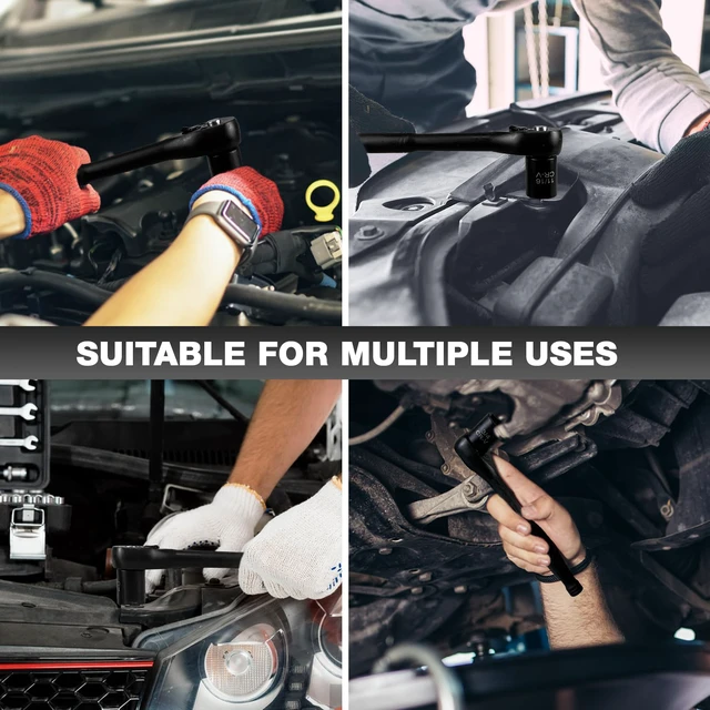 Alt view image 7 of 7 - 21pcs 3/8" Socket Set,Drive Impact Socket Set, SAE, Deep & Shallow, Cr-V Steel, 6 Point with Adapters, 72T Ratchet Handle, 5/16-7/8inch