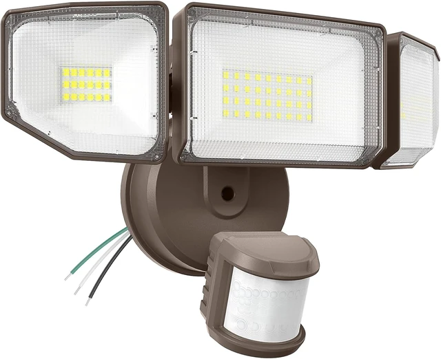 Main image of 85W LED Security Lights Motion Sensor Light Outdoor, 8500LM Dusk to Dawn, IP65 Waterproof, 6500K, 3 Head Motion Detected Flood Light, Floodlight for Outside, Garage, Yard, Porch (Brown)