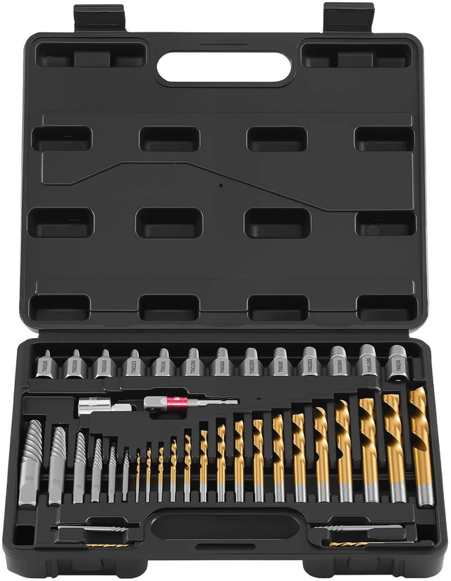 Main image of 41-Piece Screw Extractor and Left Hand Drill Bits Set, Easy Out Screw Extractor Kit with HSS Steel Reverse Drill Bit for Broken Nuts, Stripped Bolts Remove, Adapters