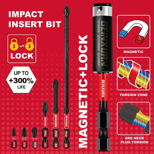 Alt view image 6 of 7 - Impact Tough Mixed #1#2#3 Phillips D2 Steel Long Extension Insert Driver Bits, 41Pack 1/4 Inch Hex Shank Long Cross Magnetic PH1/PH2/PH3 Screwdriver Bits Set with 1Pcs Magnetic Bit Holder