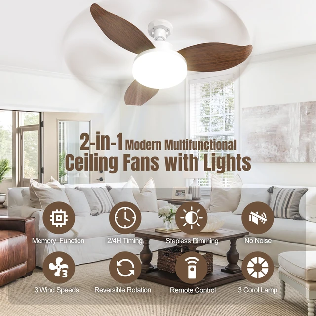 Alt view image 2 of 7 - 25" Socket Fan Light, Flower Shape Small Ceiling Fans with Lights and Remote, 3000 Lumens Light Socket Fan with Reversible Motor, Dimmable 3000K-6500K Screws into E26/E27 Light Bulb Fan