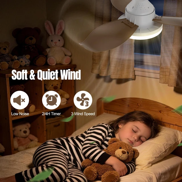 Alt view image 4 of 7 - 25" Socket Fan Light, Flower Shape Small Ceiling Fans with Lights and Remote, 3000 Lumens Light Socket Fan with Reversible Motor, Dimmable 3000K-6500K Screws into E26/E27 Light Bulb Fan