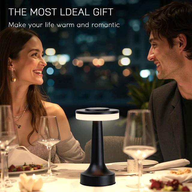 Alt view image 3 of 7 - Cordless Metal Desk Lamp, Touch Sensor Control LED Table Lamp,3 Color Stepless Dimmable Battery Powered Lamp for Living Room, Dorm, Home Office (Black)