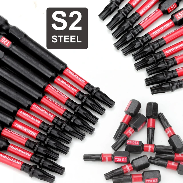 Alt view image 3 of 7 - 50 Pieces T20 2 In. Impact Tough Magnetic #20 Torx Head Power Bits, S2 Alloy Steel T20 Screwdriver Bits Set with 1Pcs Impact Bit Holder