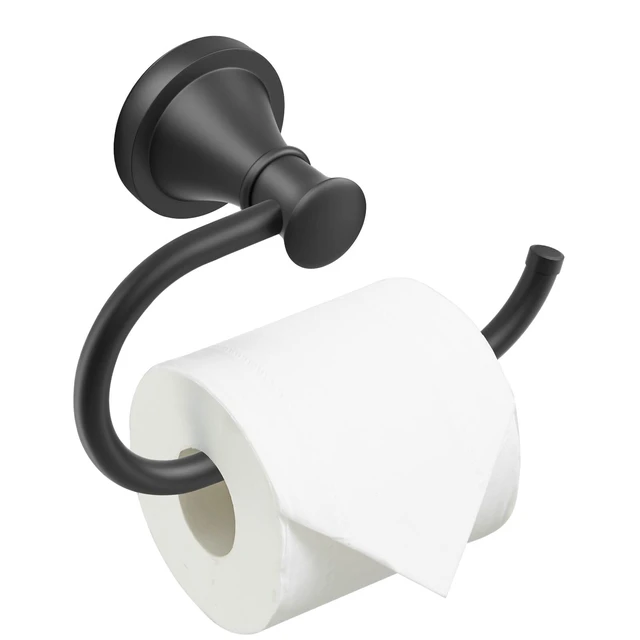 Main image of Toilet Paper Holder Wall Mount Bathroom Tissue Roll Holder Matte Black Pivoting Tissue Roll Holder, High Quality Stainless Steel Hand Towel Ring Rustproof, Bathroom Accessories,Toilet Storage