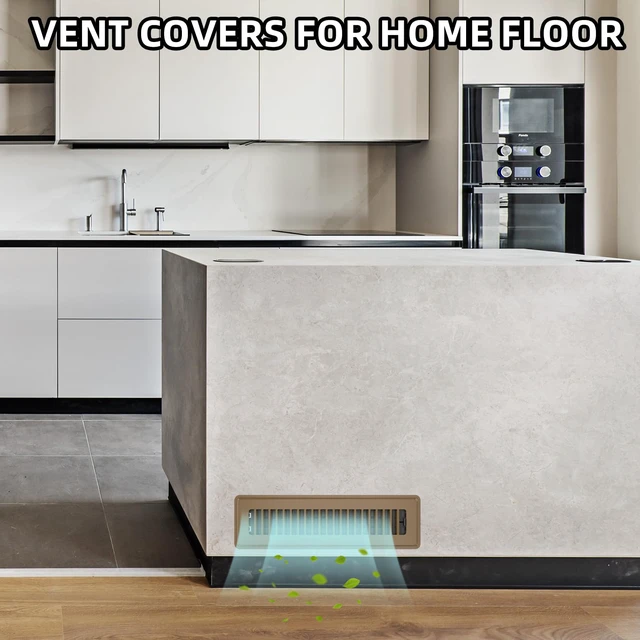 Alt view image 6 of 7 - Floor Register 2x14, 4 Pack Floor Vent Covers for Home Floor Heavy Duty Steel Walkable Floor Vents Air Vent Covers for Sidewall and Floor, Brown