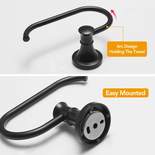 Alt view image 6 of 7 - Toilet Paper Holder Wall Mount Bathroom Tissue Roll Holder Matte Black Pivoting Tissue Roll Holder, High Quality Stainless Steel Hand Towel Ring Rustproof, Bathroom Accessories,Toilet Storage