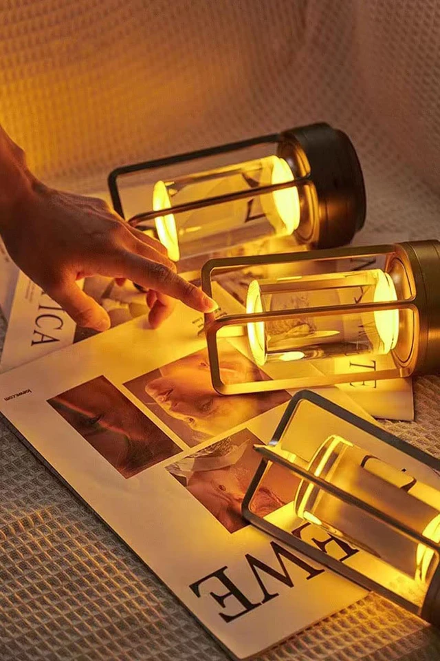 Alt view image 3 of 7 - Rechargeable Cordless Small Metal Table Lamp, Stepless Dimming, 3-Color Black, 2600mAh Battery, Portable LED Desk Light, Cute, Suitable for Indoor/Outdoor/Restaurant/Bedroom/Bar/Coffee/Camping