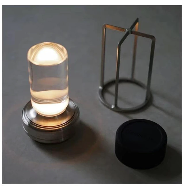 Alt view image 5 of 7 - Rechargeable Cordless Small Metal Table Lamp, Stepless Dimming, 3-Color Silver, 2600mAh Battery, Portable LED Desk Light, Cute, Suitable for Indoor/Outdoor/Restaurant/Bedroom/Bar/Coffee/Camping