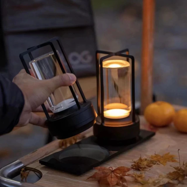 Alt view image 4 of 7 - Rechargeable Cordless Small Metal Table Lamp, Stepless Dimming, 3-Color Black, 2600mAh Battery, Portable LED Desk Light, Cute, Suitable for Indoor/Outdoor/Restaurant/Bedroom/Bar/Coffee/Camping