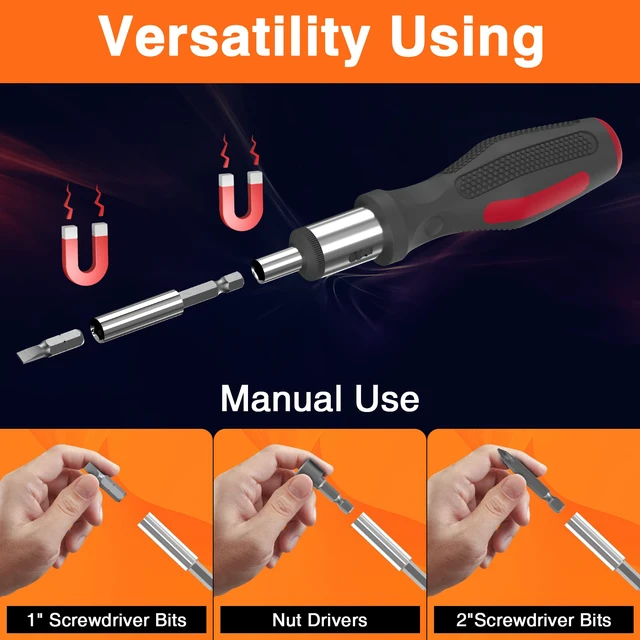 Alt view image 5 of 7 - 109Pcs Drill Bit Set with Ratchet Screwdriver Portable Case Drill Bits HSS Material Titanium Coated for Metal Wood Masonry High Speed Steel Drill Bit Screwdriver Bit Set Well Storage