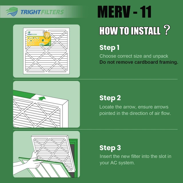 Alt view image 6 of 7 - 20x20x1 Air Filter MERV 11 HVAC Furnace Filter Pleated 2 Pack Electrostatic Pleated, 3-Month HVAC AC Furnace Filters Replacement, MPR 1000-1200 & FPR 7, Actual Size: 19.80 x 19.80 x 0.79