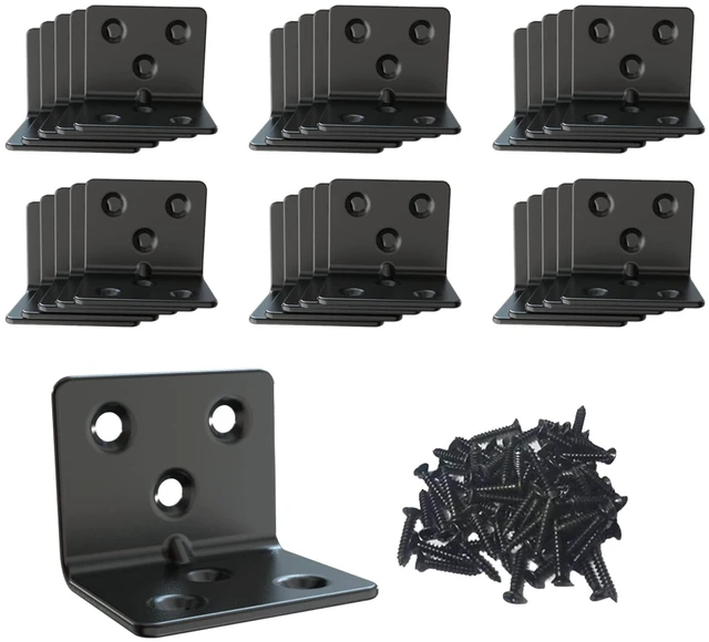 Main image of Black Stainless Steel Shelf Bracket,Joint Right Angle Bracket,L Shape Heavy Duty Metal Corner Brace Shelf Supporter for Wood (30, 1.5x1.2x1.2)