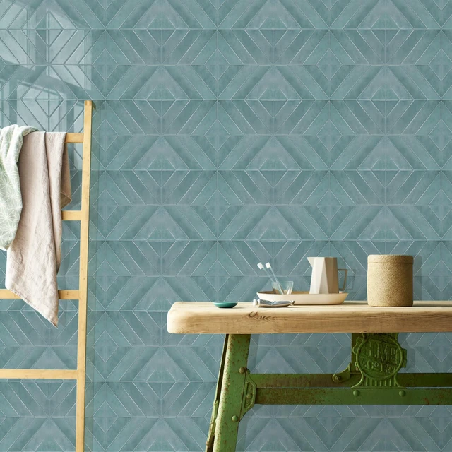 Alt view image 4 of 7 - Herringbone Peel and Stick Backsplash, Blue Teal, 10 Sheets 12.6 x 9.7 in, Thicker Rectangular Vinyl Stick-On Wall Tiles, Easy Alignment, Waterproof, Easy to Clean, Kitchen/Bathroom