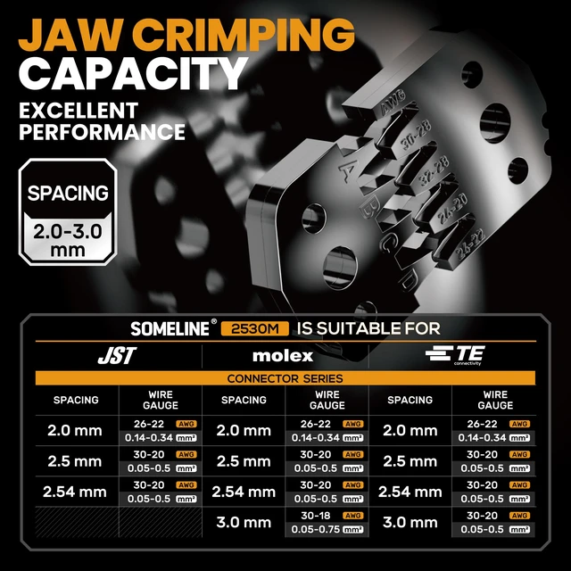 Alt view image 5 of 7 - Crimping Tool Connector Kit, 37 Types JST-XH/SM/SYP 2.5mm & Dupont 2.54mm Connectors, 32-20 AWG Ratchet Crimper for JST & Dupont - Assortment for DIY Electronics, RC Models, and 3D Printing