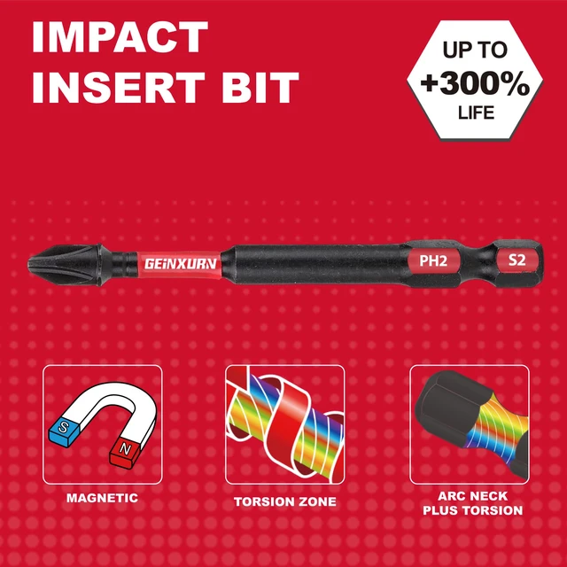 Alt view image 4 of 7 - Impact Tough #2 Phillips 3 in. Insert Driver Bits,30Pack Bulk PH2 Screwdriver Bits Set