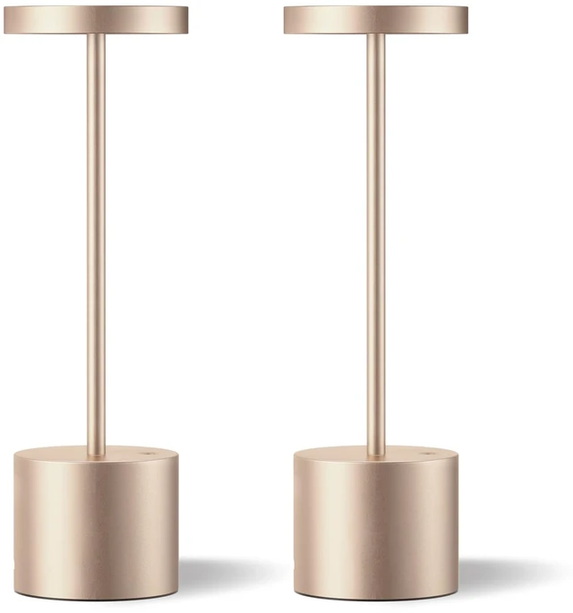 Main image of Cordless Table Lamp, 4000mAh Rechargeable Battery Powered Lamps, 3 Color Stepless Dimming, Wireless Outdoor Lamps for Dining Room, Bedroom, Patio, Camping, Set of 2- Antique White