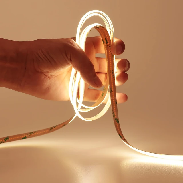 Alt view image 5 of 7 - 49.2ft/15M 24V COB LED Strip Light Warm White 3000K 5760LEDs 11000lm CRI 93+ Uniform Glow IP20 Not Waterproof Flexible LED Tape Lights for DIY Bedroom Home Decor(Power Supply not Included)