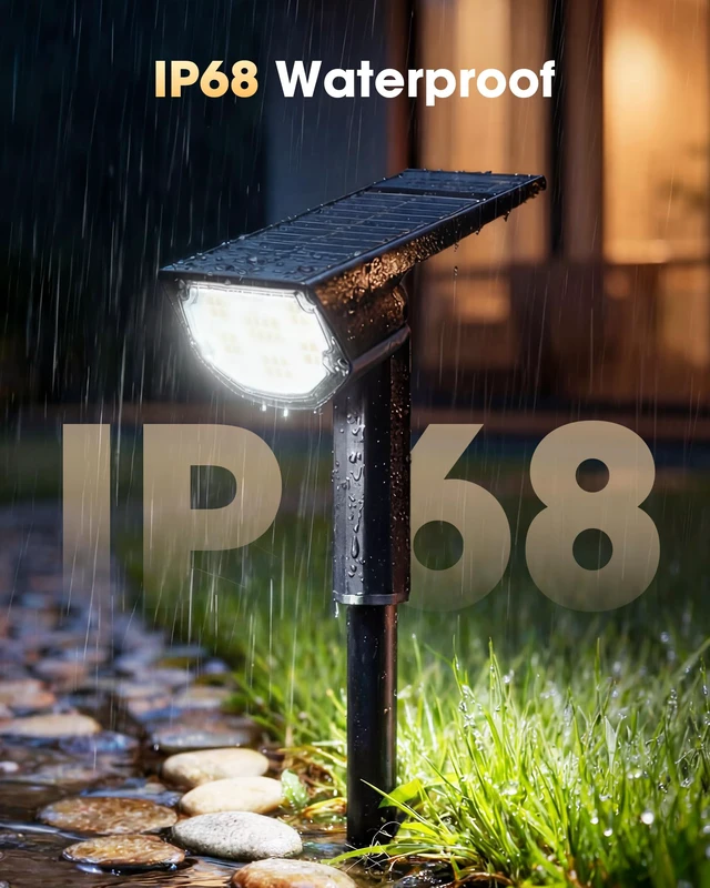 Alt view image 3 of 7 - Solar Spot Lights Outdoor, Solar Lights Outdoor Waterproof IP68/30 LED/2 Modes,Solar Powered Spotlights,Landscape Lighting for Yard and Garden, Cool White,4 Pack