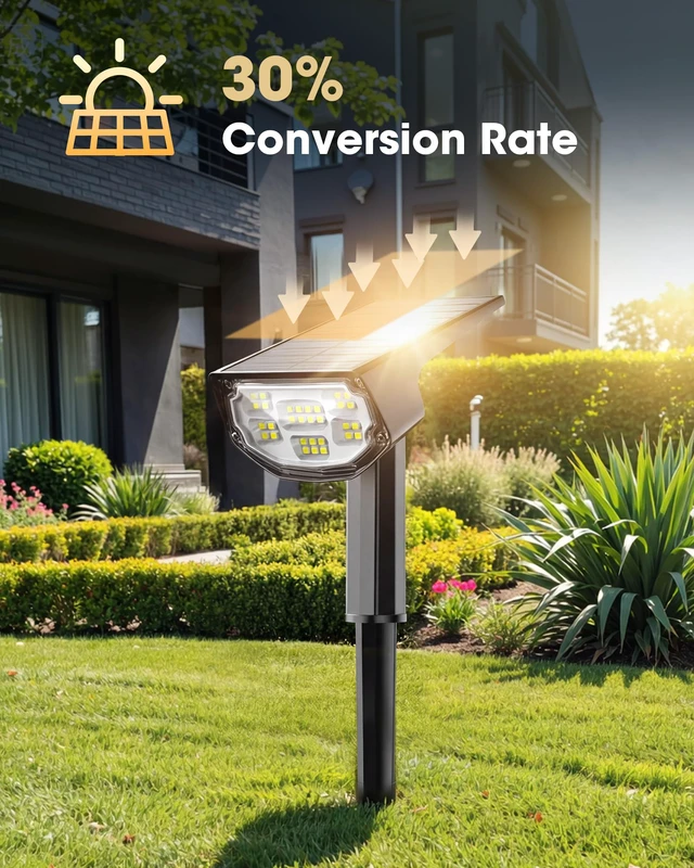 Alt view image 4 of 7 - Solar Spot Lights Outdoor, Solar Lights Outdoor Waterproof IP68/30 LED/2 Modes,Solar Powered Spotlights,Landscape Lighting for Yard and Garden, Cool White,4 Pack