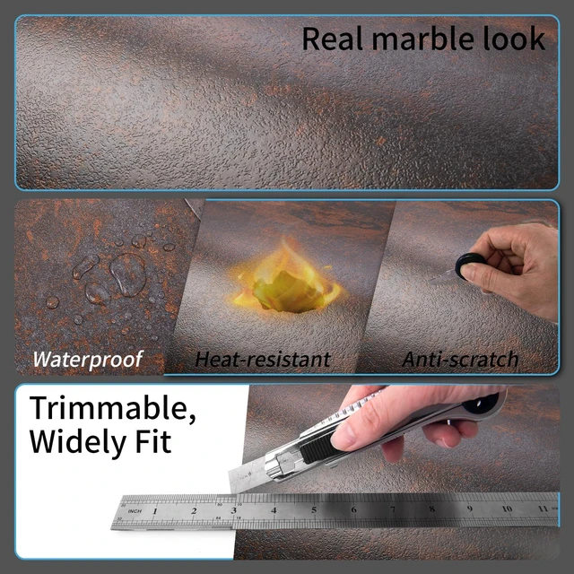 Alt view image 4 of 7 - 30-Pack Peel and Stick Vinyl Floor Tiles, 12 x 12 in, Rust Granite Anti-Slip, Waterproof, Stain-Resistant, Simple to Clean, Durable, Premium Vinyl, Ideal for Kitchen, Dining Room, Bedrooms