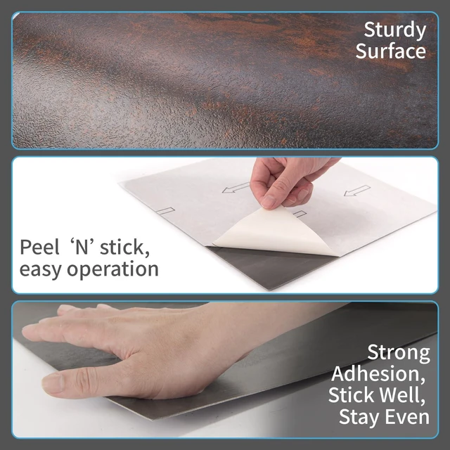 Alt view image 5 of 7 - 30-Pack Peel and Stick Vinyl Floor Tiles, 12 x 12 in, Rust Granite Anti-Slip, Waterproof, Stain-Resistant, Simple to Clean, Durable, Premium Vinyl, Ideal for Kitchen, Dining Room, Bedrooms