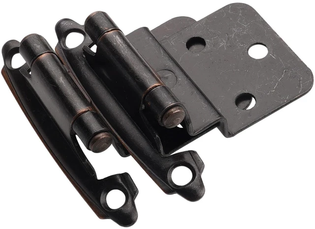Main image of 3/8" Inset Cabinet Hinges Bronze (25 Pair -50 Pcs) Oil Rubbed Bronze Offset Self Closing Cabinet Hinges for Kitchen Cabinets w/Bumpers & Upgraded Screws
