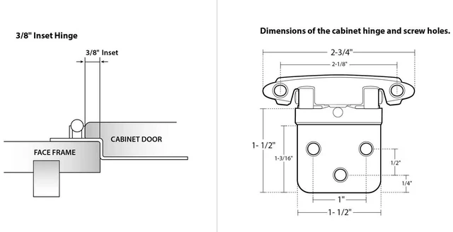 Alt view image 3 of 5 - 3/8" Inset Cabinet Hinges Bronze (25 Pair -50 Pcs) Oil Rubbed Bronze Offset Self Closing Cabinet Hinges for Kitchen Cabinets w/Bumpers & Upgraded Screws