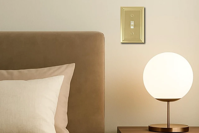 Alt view image 5 of 7 - Single Toggle Light Switch Cover Adler Metal Wall Plate, 4-Pack Brushed Brass 1 Gang, for Light Switch Cover Decorative Wallplate, Durable