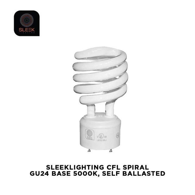 Alt view image 4 of 7 - GU24 23W T2 Spiral CFL Light Bulb 5000K Daylight 2-Prong