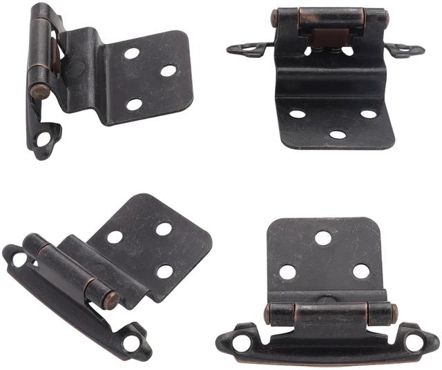 Alt view image 4 of 5 - 3/8" Inset Cabinet Hinges Bronze (25 Pair -50 Pcs) Oil Rubbed Bronze Offset Self Closing Cabinet Hinges for Kitchen Cabinets w/Bumpers & Upgraded Screws