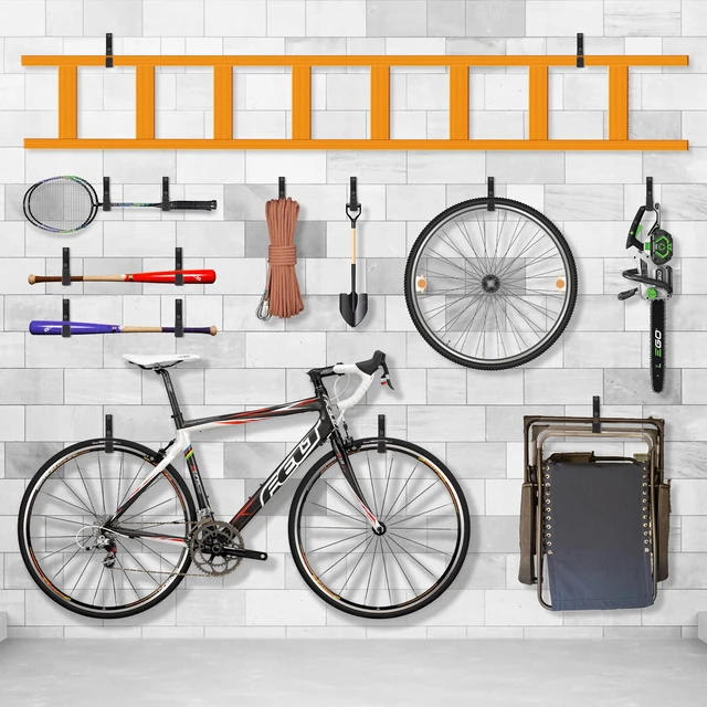 Alt view image 6 of 6 - Heavy Duty Steel Garage Hooks, Garage Storage Utility Hooks, Garden Tool Organizer, Steel Wall Mount Hooks, (6, Large)
