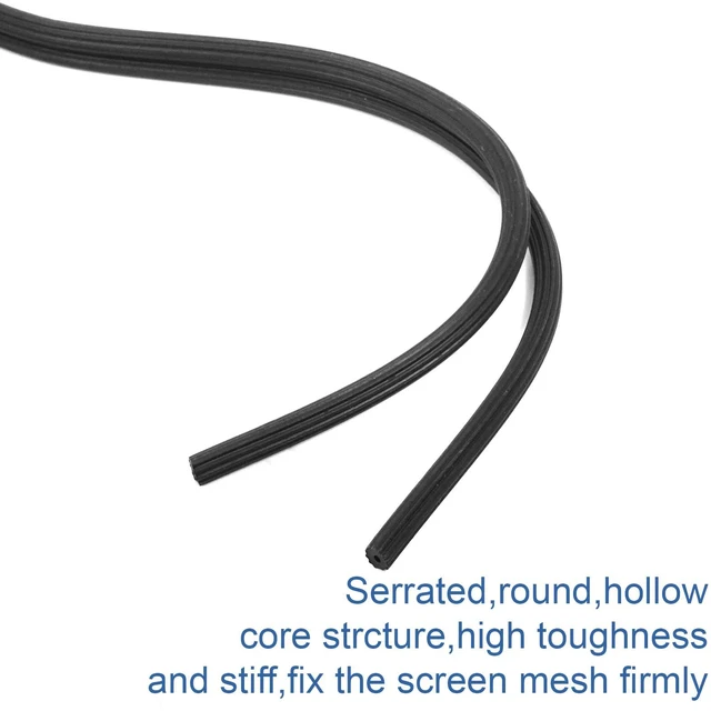 Alt view image 4 of 7 - Window Screen Spline, 0.25" x 100' for Spline Groove Width 0.24 '' -0.25 '',Replacement Round Black Window Screen Retainer Spline, Window Screen Repair