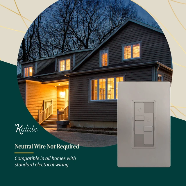 Alt view image 5 of 7 - Dual Load LED Dimmer Switch, Single Pole, Nickel, 1 Pack Dual sliders dim two light loads independently. Dimmable bulbs only: 200W LED/CFL or 300W incandescent/halogen. No neutral