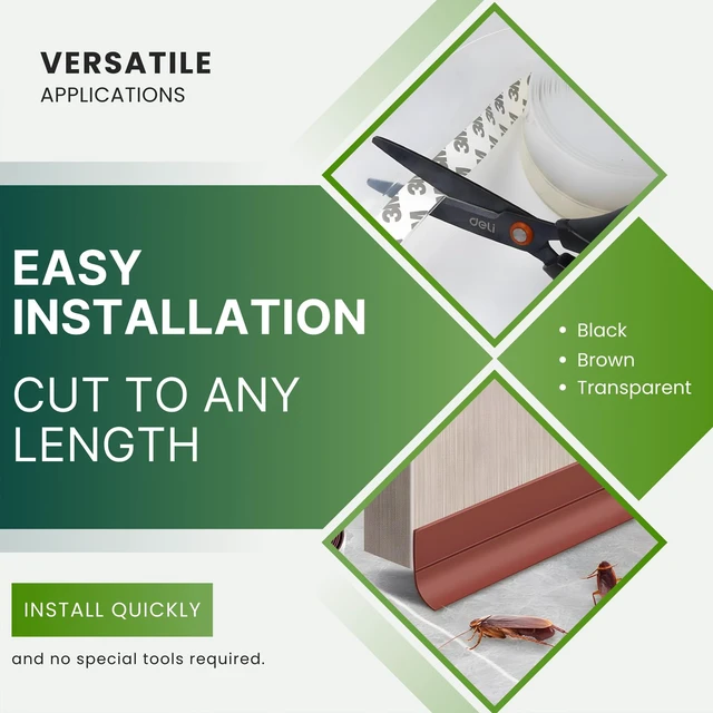 Alt view image 7 of 7 - Weather Stripping Door Seal 1.8in Brown Windproof Sealing Strip for Door Thickened Silicone, Strong Adhesive, Maximum Coverage for Sealing Wide Gaps, Ideal for Extreme Weatherproofing