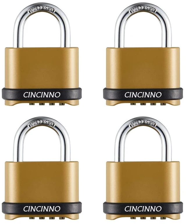 Main image of Heavy Duty Weatherproof Combination Lock, 4-Pack Outdoor Combo Lock,Resettable Combination Padlock for Gate,Shed,Storage Unit