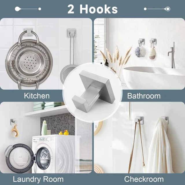 Alt view image 5 of 7 - Brushed 5-Piece Bathroom Hardware Accessories Set-Towel Bar & Holder Racks for Bathroom,SUS304 Stainless Steel,Wall Mounted,23.6-Inch
