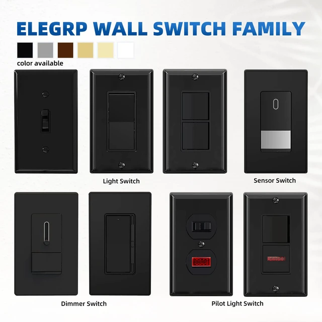 Alt view image 4 of 7 - 4-Way Toggle Light Switch - 15A, 120-277V, Quiet Toggle Framed AC Switch - In-Wall On/Off, Self-Grounding, Residential/Commercial Grade, UL Listed (10 Pack, Glossy Black)