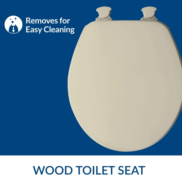 Alt view image 2 of 7 - CHURCH Toilet Seat, Easy Clean Hinges Release for Deep Cleans, Durable Enameled Wood Seat, Round, Bone