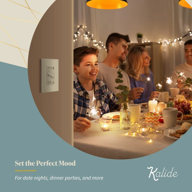 Alt view image 6 of 7 - Dual Load LED Dimmer Switch, Single Pole, LA, 1 Pack Dual sliders dim two light loads independently. Dimmable bulbs only: 200W LED/CFL or 300W incandescent/halogen. No neutral