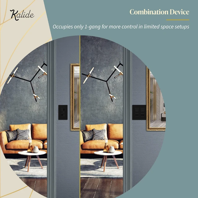 Alt view image 7 of 7 - Dual Load LED Dimmer Switch, Single Pole, Black, 1 Pack Dual sliders dim two light loads independently. Dimmable bulbs only: 200W LED/CFL or 300W incandescent/halogen. No neutral
