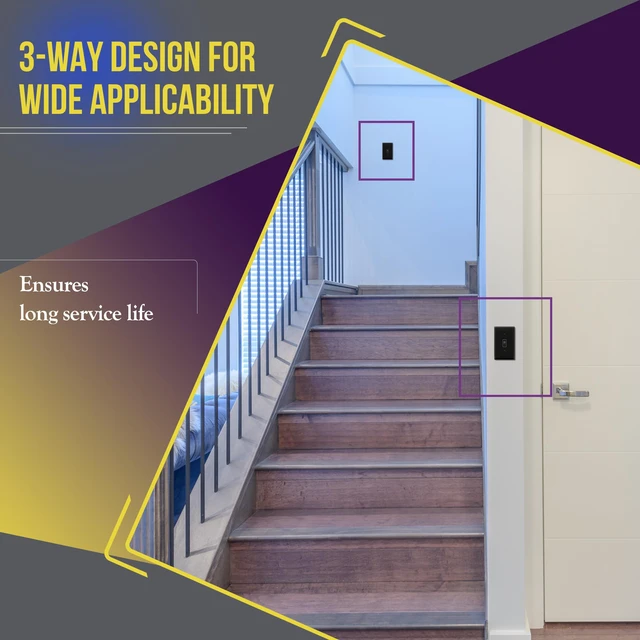 Alt view image 5 of 7 - 20 Pack Toggle Light Switch, 3-Way Electrical Wall Switch, Black 15 Amp, 120V/277VAC, quiet/smooth toggle action, grounding screw, narrow slim body, UL Listed, easy to install, versatile use