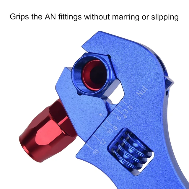 Alt view image 3 of 6 - AN Hose Fitting Adjustable Wrench Spanner Lightweight Aluminum 3AN-16AN Blue