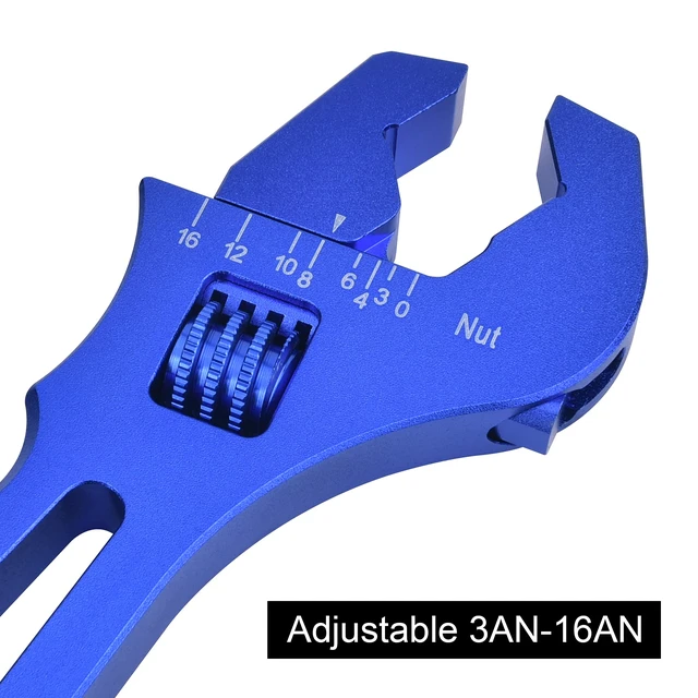 Alt view image 2 of 6 - AN Hose Fitting Adjustable Wrench Spanner Lightweight Aluminum 3AN-16AN Blue
