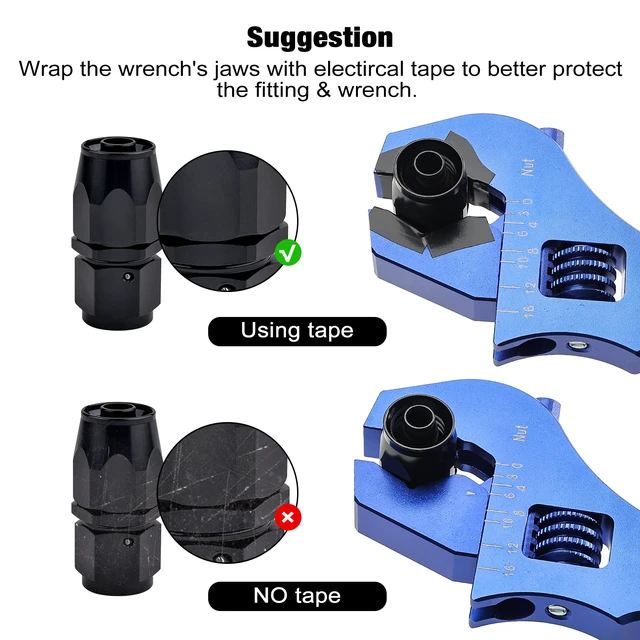 Alt view image 5 of 6 - AN Hose Fitting Adjustable Wrench Spanner Lightweight Aluminum 3AN-16AN Blue